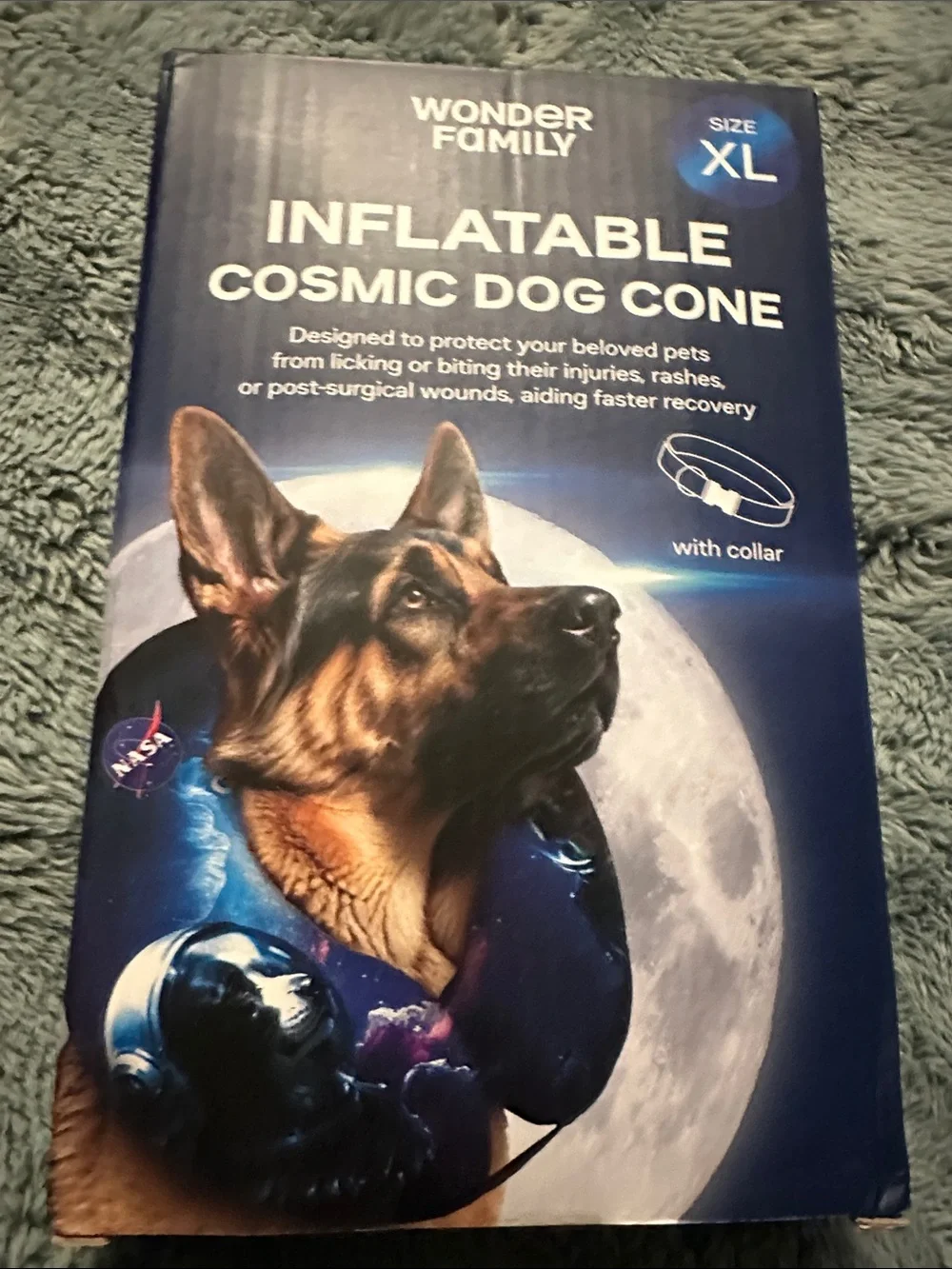 Inflatable Cosmic Dog Cone - Blue (XL)
